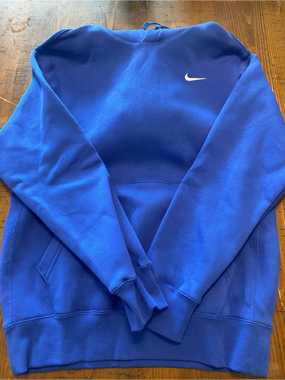 Nike Royal Blue Pullover Hoodie with White Swoosh Tag